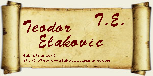 Teodor Elaković vizit kartica